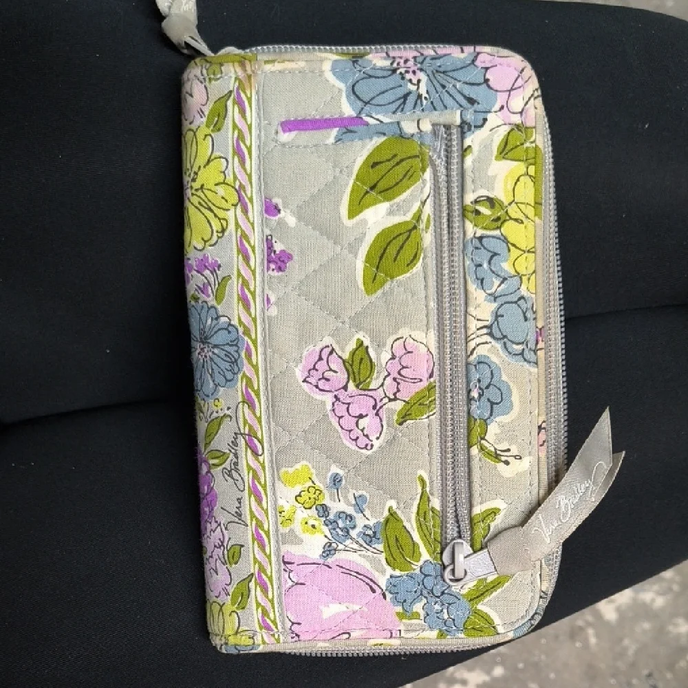 Vera Bradley Floral Zip Wallet in Purple, Pink, Blue & Green - Picture 4 of 4